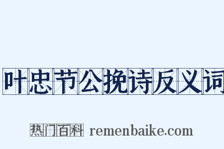 叶忠节公挽诗反义词是什么意思的图片